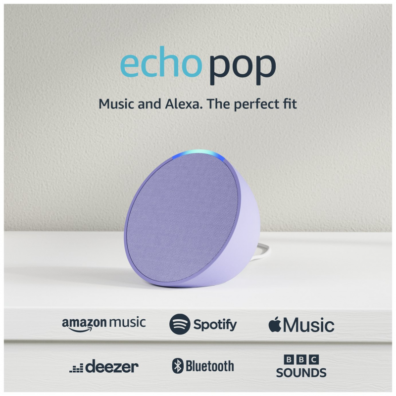 Amazon Echo Pop Smart Speaker - Lavender Bloom