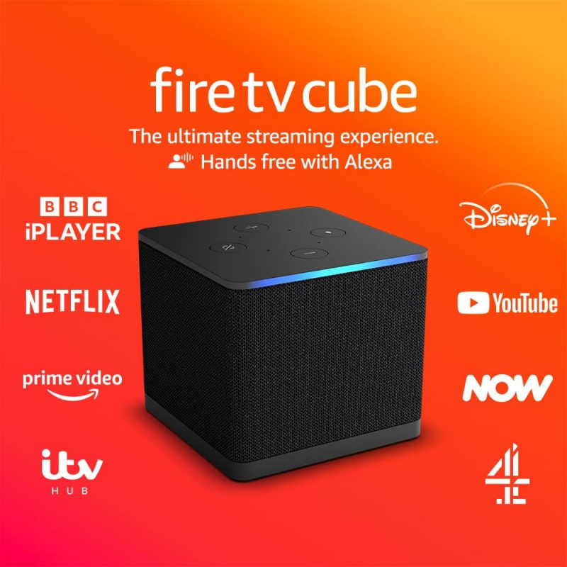 Amazon Fire TV Cube with Alexa & 4K Ultra HD (Wi-Fi 6E, 3rd Gen)