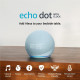 Amazon Echo Dot (5th Generation) with Clock - Glacier White