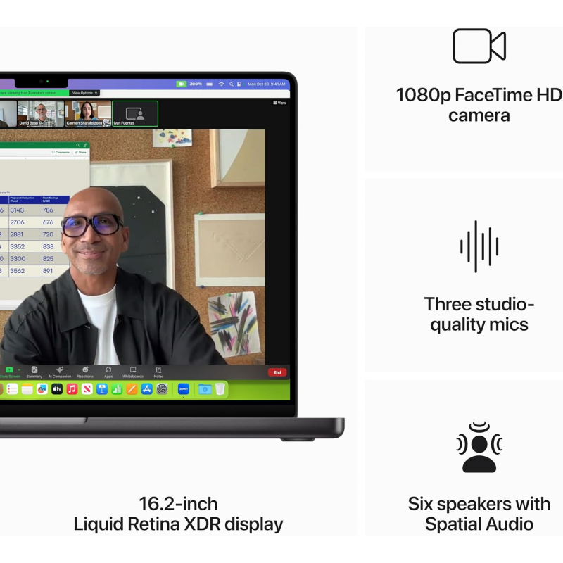 Apple Macbook Pro Laptop 2023 (M3 Max, 14‑core CPU, 30‑core GPU: 16.2-inch Liquid Retina XDR display, 36GB Ram, 1TB SSD) - Space Black