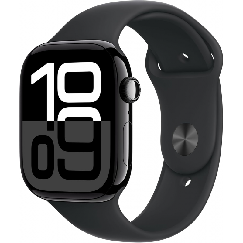 Apple Watch Series 10 (GPS, 42mm) - Jet Black Aluminium Case with S/M Black Sport Band