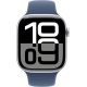 Apple Watch Series 10 (GPS, 42mm) - Silver Aluminium Case with S/M Denim Sport Band