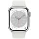 Apple Watch Series 8 (GPS, 41mm) - Silver Aluminium Case with M/L White Sport Band