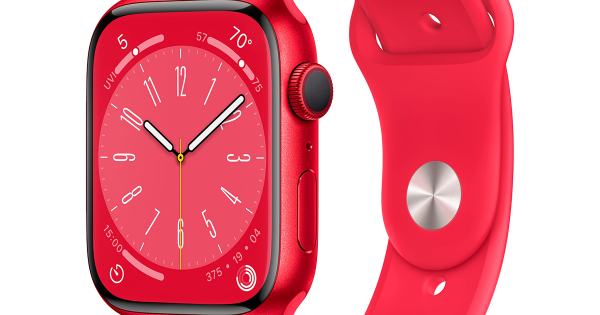 Ourfriday Apple Watch Series 8 GPS 41mm PRODUCT RED Aluminium Case with M L PRODUCT RED Sport Band