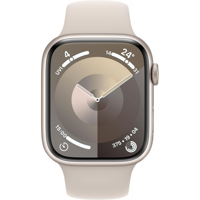 Apple Watch Series 9 (GPS, 45mm) - Starlight Aluminium Case with M/L Starlight Sport Band