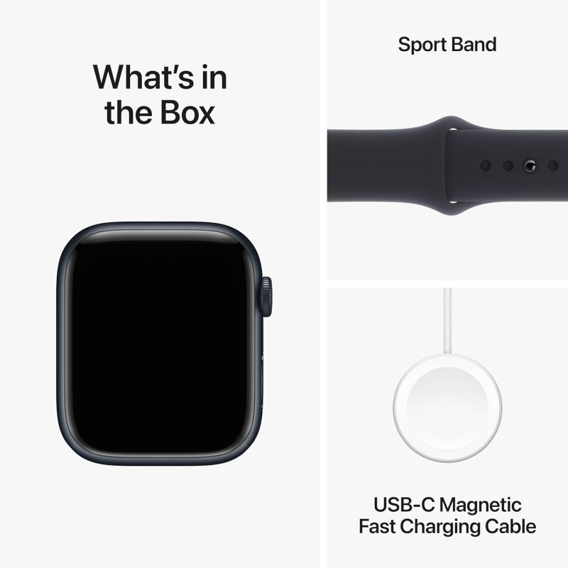 Apple Watch Series 9 (GPS, 41mm) - Midnight Aluminium Case with S/M Midnight Sport Band