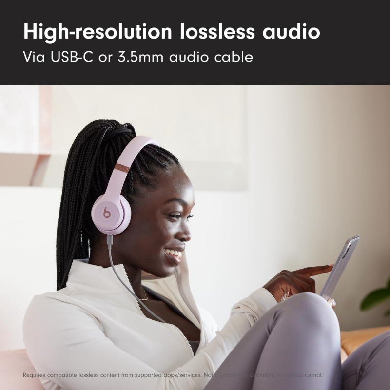 Beats Solo 4 Wireless Bluetooth On-Ear Headphones - Cloud Pink