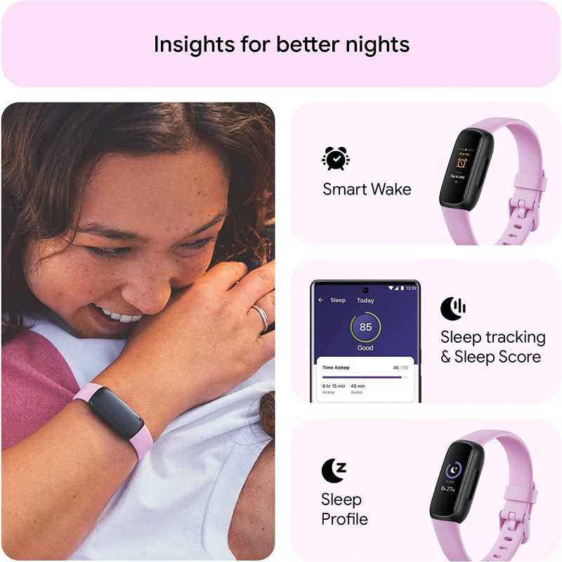 Fitbit Inspire 3 Activity Tracker - Black/Lilac Bliss