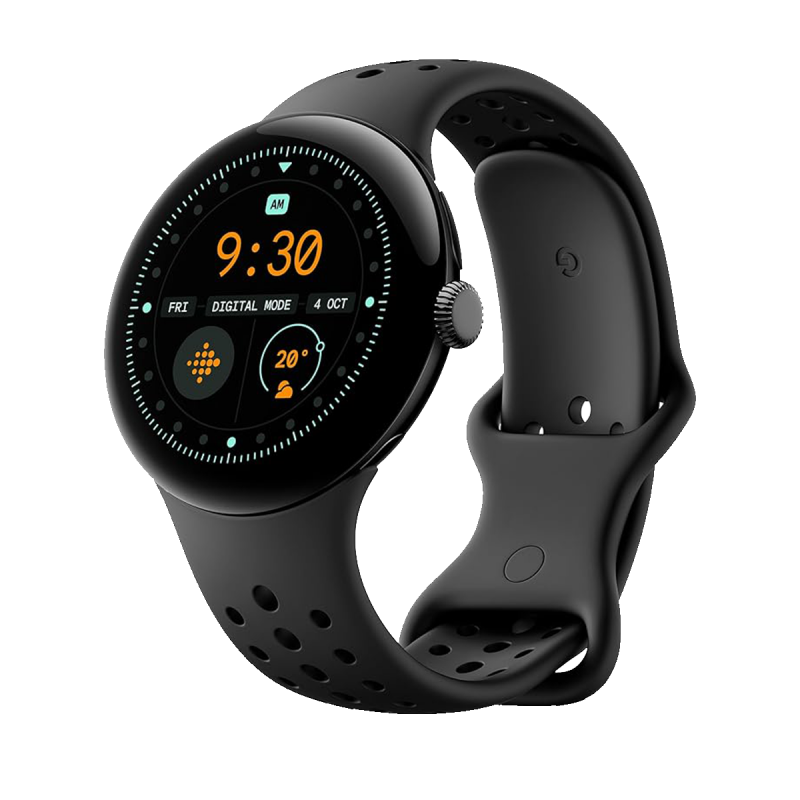 Google Pixel Watch 3 Wi-Fi (41mm) - Matte Black Aluminium Case with Obsidian Active Band