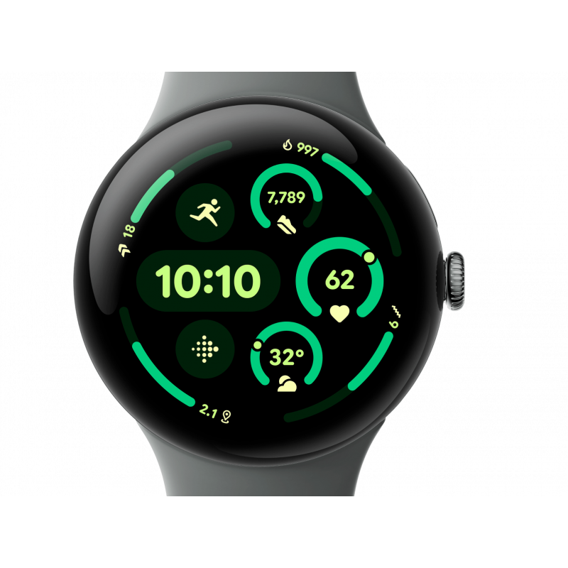 Google Pixel Watch 3 Wi-Fi (45mm) - Matte Hazel Aluminium Case/Hazel Active Band