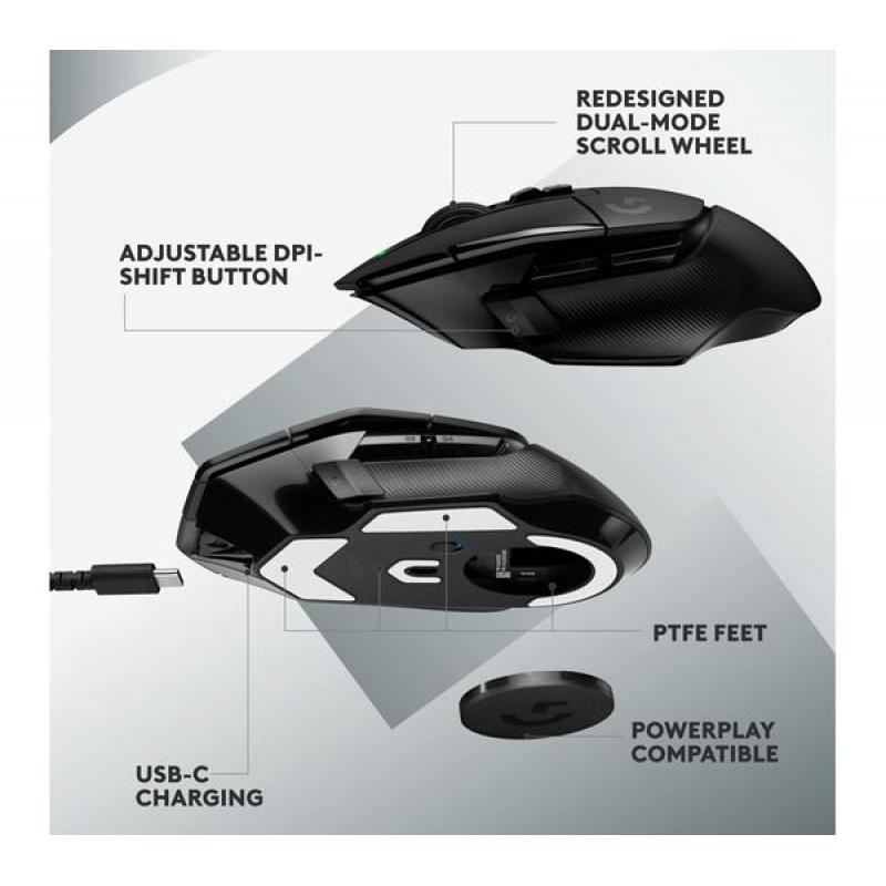 Logitech G502 X Lightspeed Wireless Gaming Mouse - Black