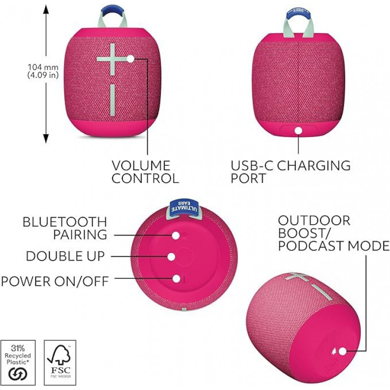 Logitech Ultimate Ears WONDERBOOM 4 - Pink