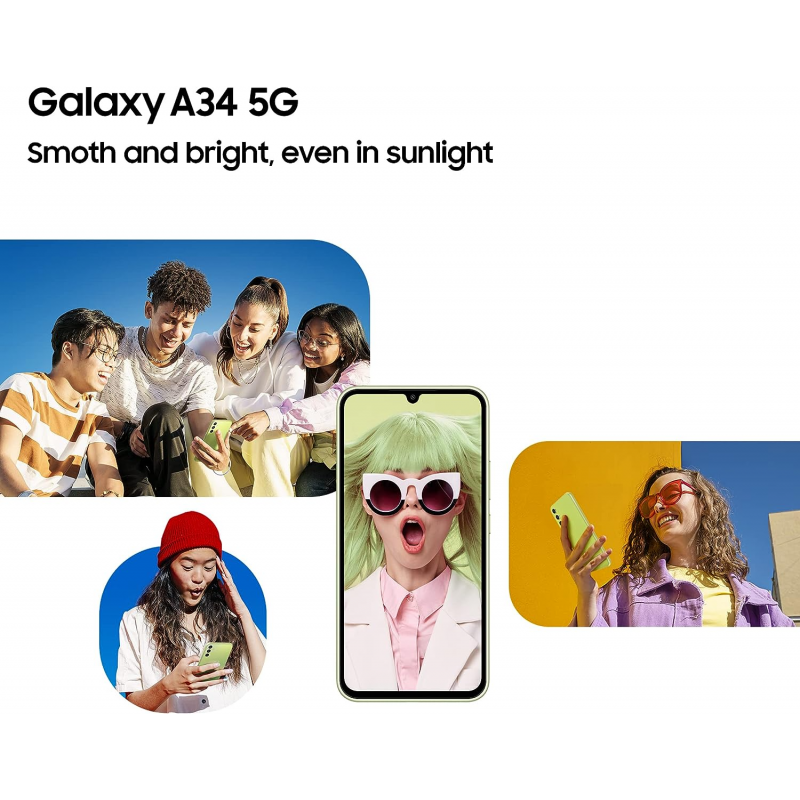 Samsung Galaxy A34 5G Smartphone (Dual-SIMs, 8+128GB) - Silver
