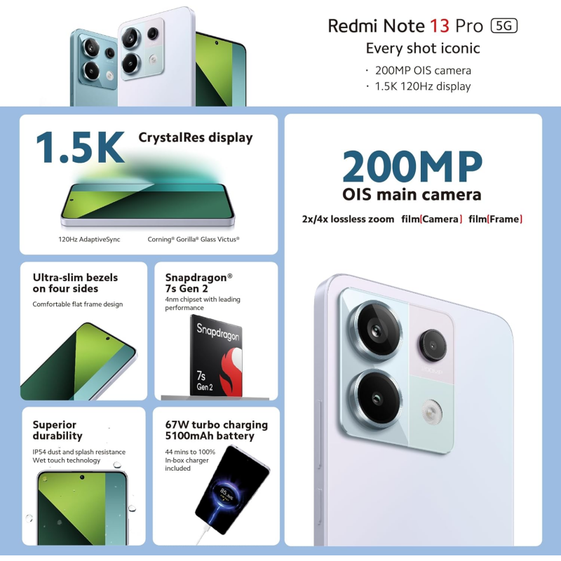 Xiaomi Redmi Note 13 Pro 5G (8+256GB) - Aurora Purple