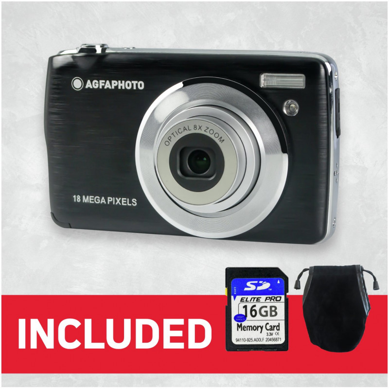 AGFA PHOTO DC8200 18MP 8x Zoom Compact Digital Camera -Black