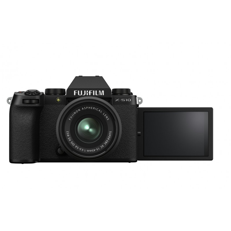 Fujifilm X-S10 Mirrorless Camera with 15-45mm Lens - Black