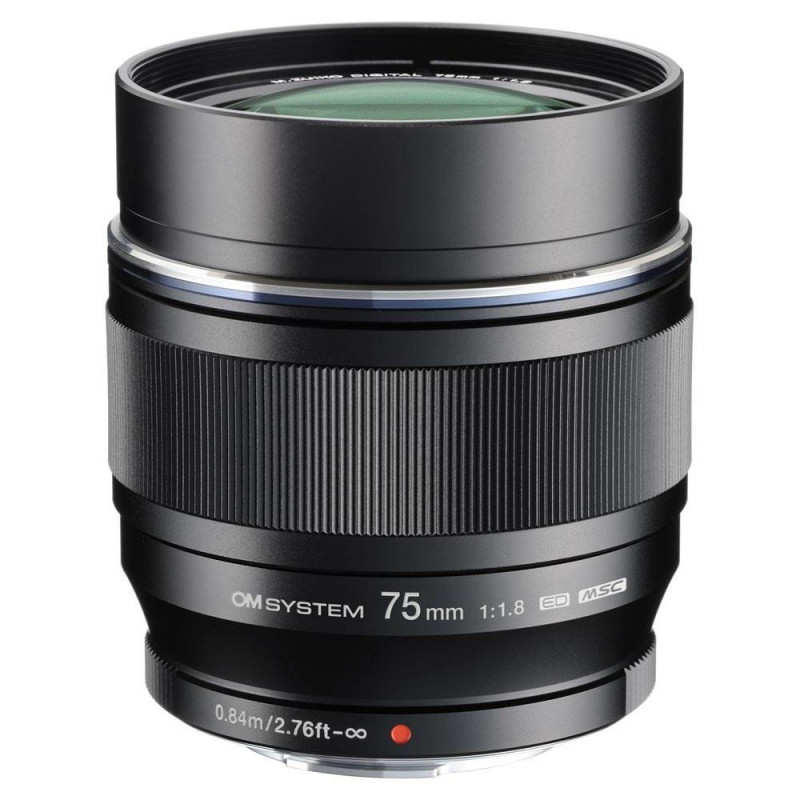 OM-System M.Zuiko Digital ED 75mm f/1.8 Telephoto Lens Black