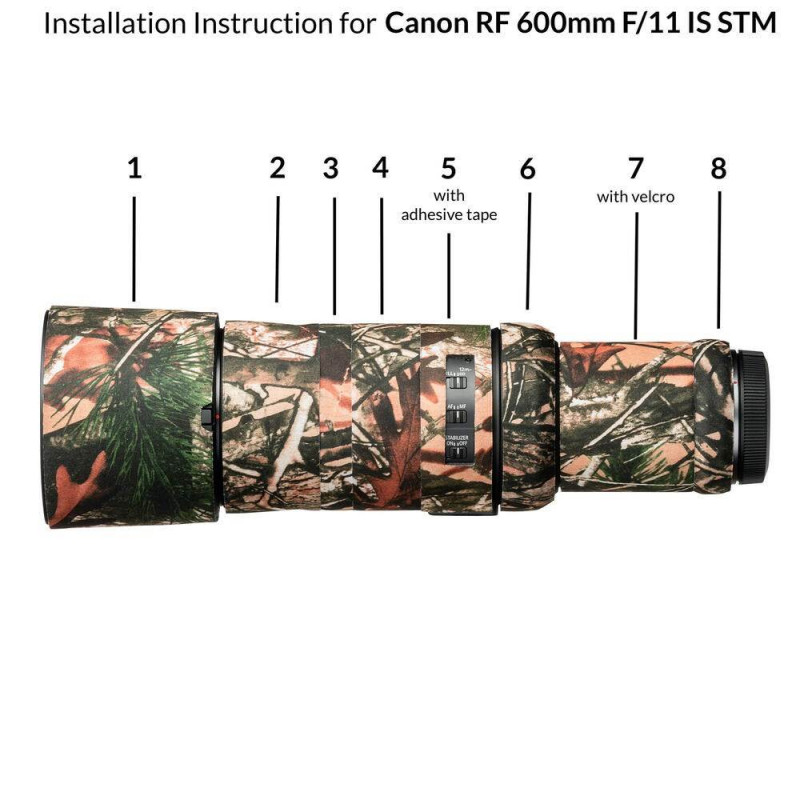 Easy Cover Lens Oak for Canon RF 600mm f11 IS STM Green Camouflage