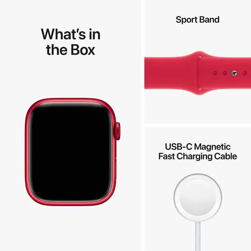 Apple Watch Series 8 (GPS, 45mm) - (PRODUCT)RED Aluminium Case with M/L (PRODUCT)RED Sport Band