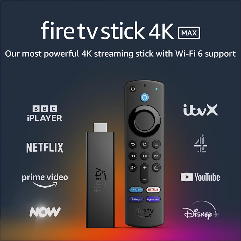 Amazon Fire TV Stick 4K MAX Ultra HD with Alexa Voice Remote (2021)