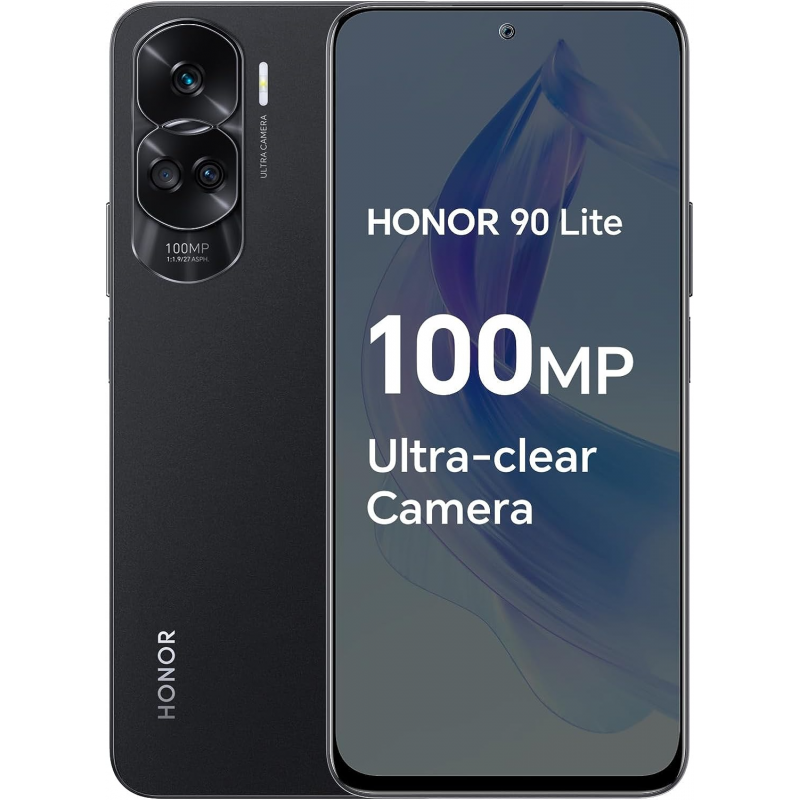 Móvil - Honor 90 Lite 5G, Midnight Black, 256 GB, 8 GB RAM, 6.7