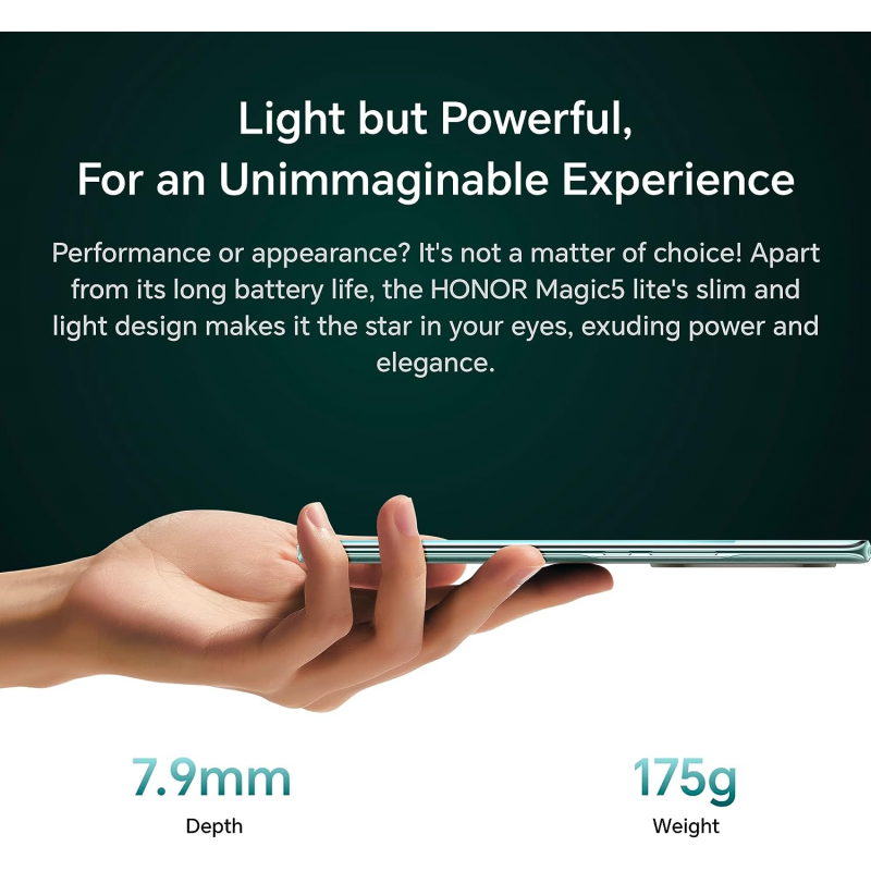 Honor Magic5 Lite 5G Smartphone (8+256GB) - Emerald Green