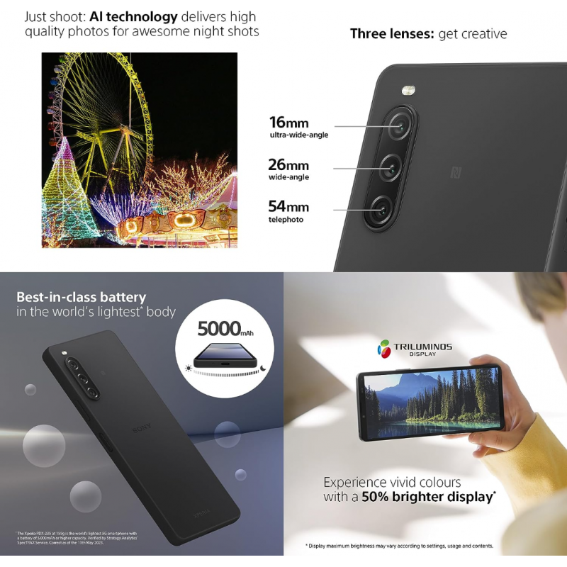 Sony Xperia 10 V 5G (8GB + 128GB) Smartphone - Lavender