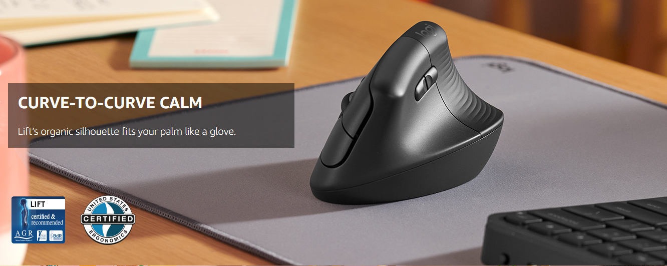 Nib Logitech LIFT vertical ergonomic mouse outlet